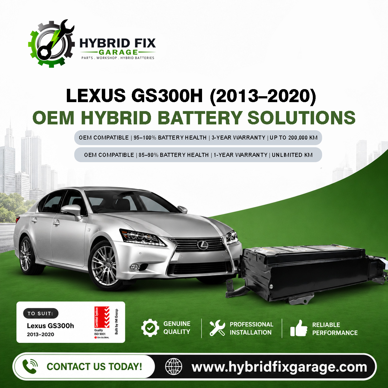 Lexus GS300h (2013–2020) OEM Hybrid Battery Solutions