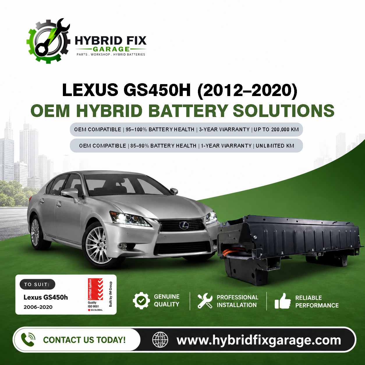 Lexus GS450h (2012–2020) OEM Hybrid Battery Solutions