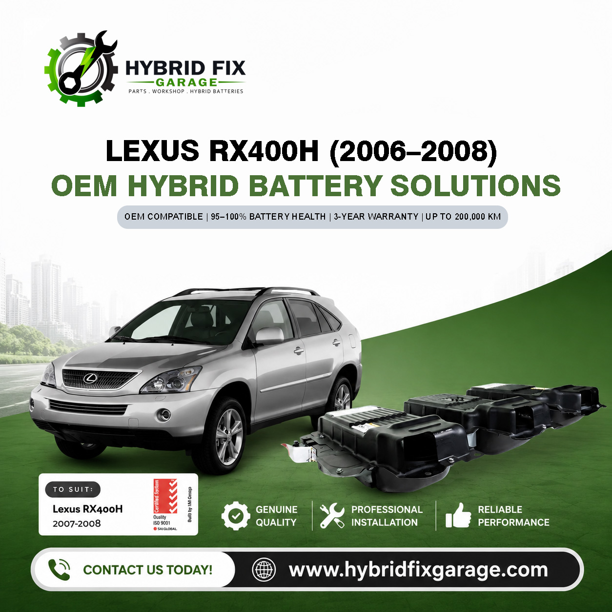 Lexus RX400h (2006–2008) OEM Hybrid Battery Solutions