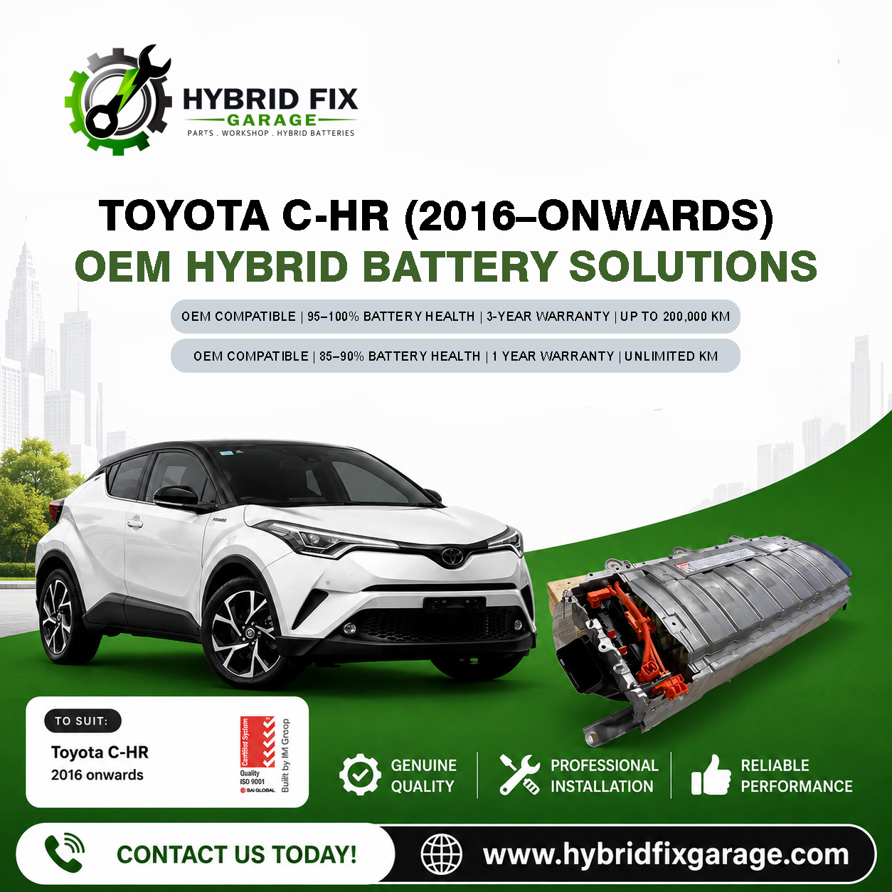 Toyota C-HR Hybrid (2016–Onwards) OEM Hybrid Battery Solutions