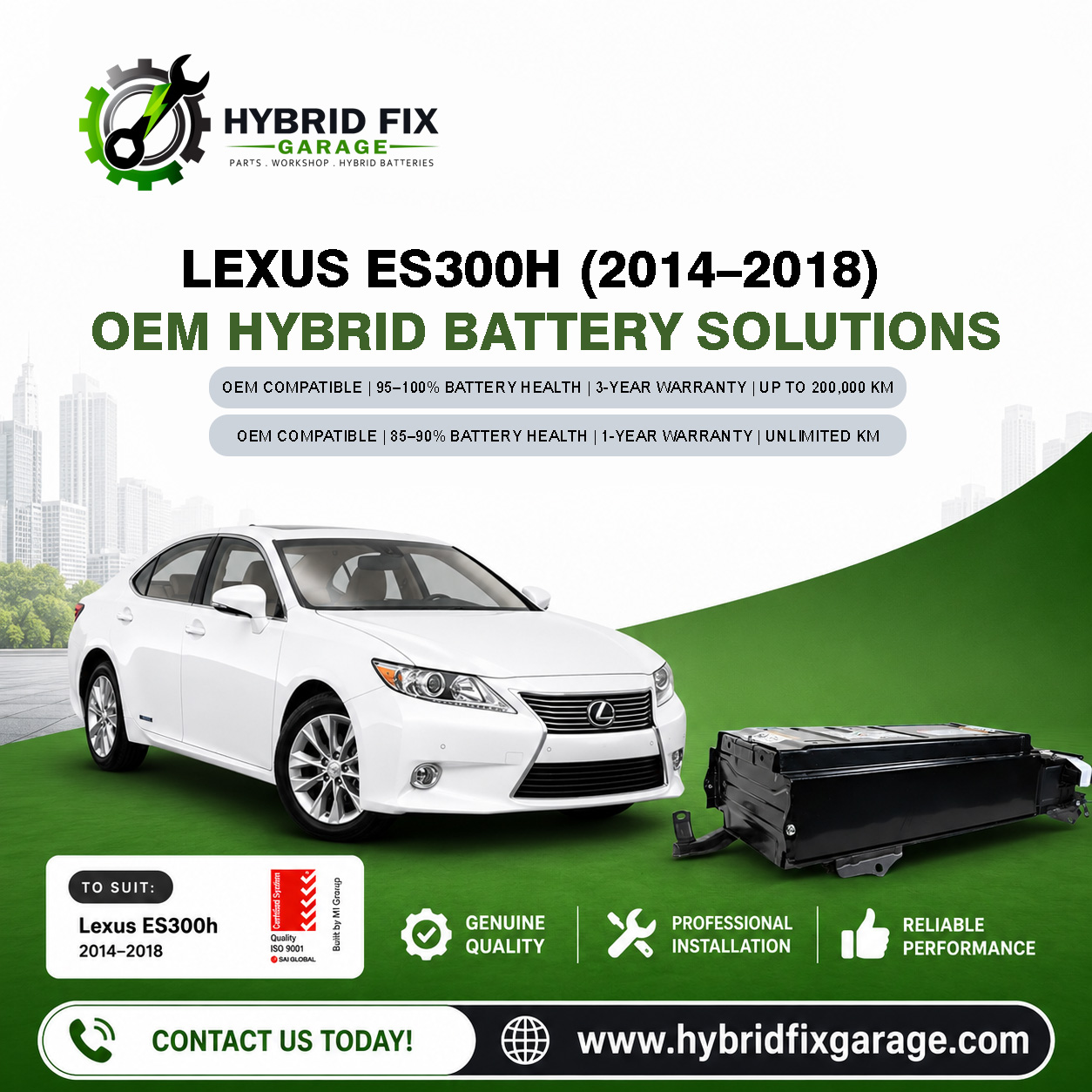 Lexus ES300h (2014–2018) OEM Hybrid Battery Solutions